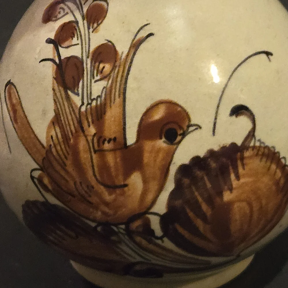 BEAUTIFUL BIRDS TONALA MEXICO FOLK ART VASE